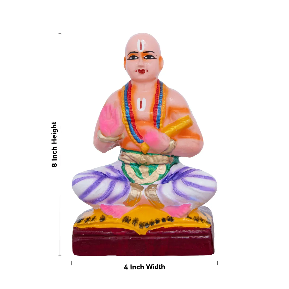 Vainava Naalvar Clay Golu Bommai Set - 8 x 4 Inches | Giri Golu Doll/ Navaratri Golu Bomma/Gombe/Bommai - Image 10