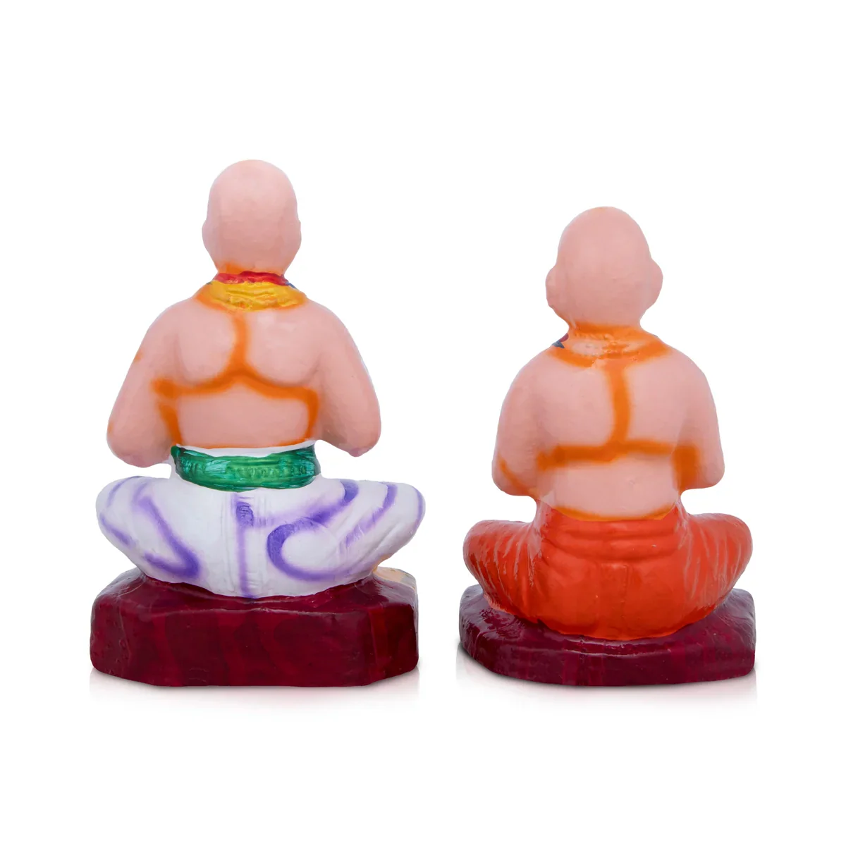 Vainava Naalvar Clay Golu Bommai Set - 8 x 4 Inches | Giri Golu Doll/ Navaratri Golu Bomma/Gombe/Bommai - Image 5