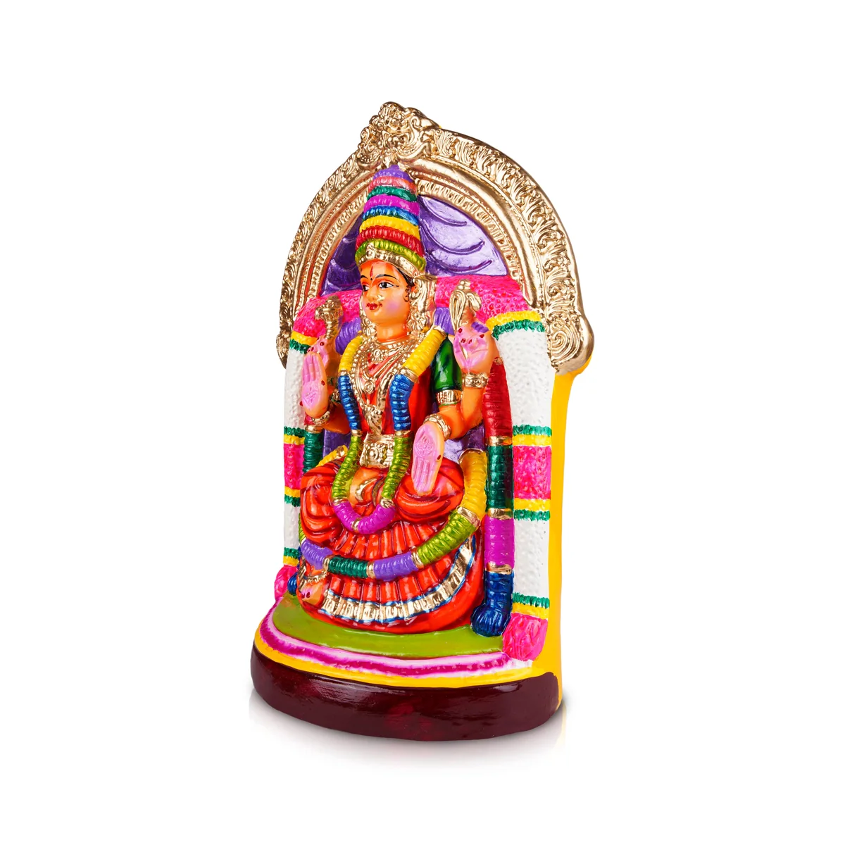 Valaikappu Amman Paper Mache Golu Bommai- 20 X 12 Inches | Navaratri Golu Gombe/ Giri Golu Doll/ Navratri Decor - Image 4