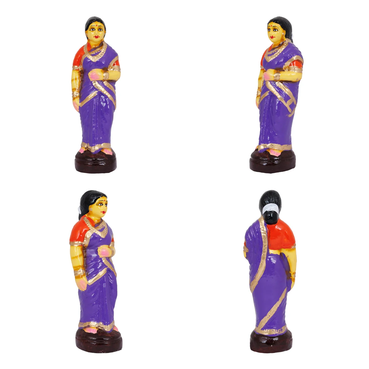 Valaikappu Clay Golu Bommai Set - 8 X 3.75 Inches | Giri Golu Doll/ Seemantham Navaratri Gombe/ Navratri Decor - Image 10
