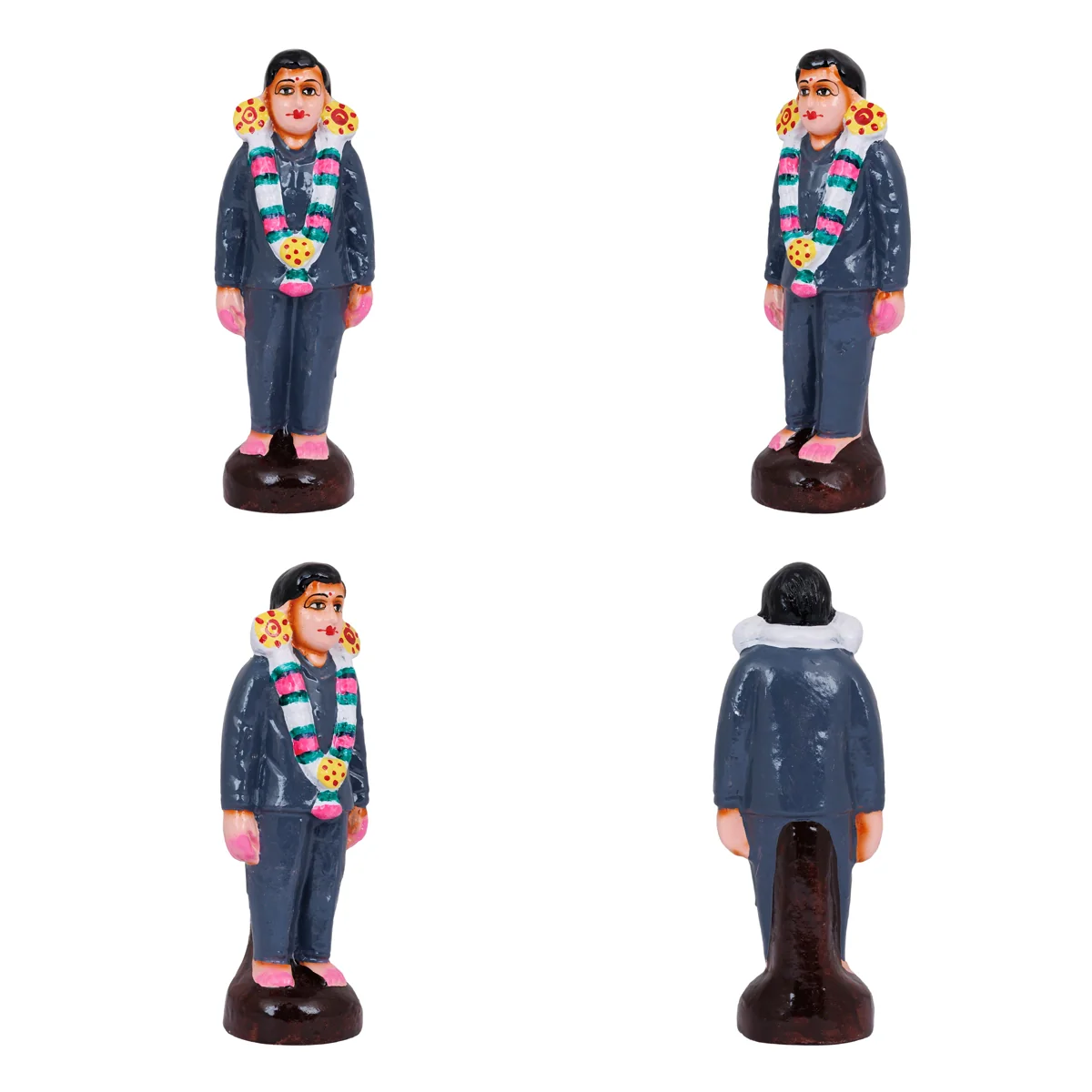 Valaikappu Clay Golu Bommai Set - 8 X 3.75 Inches | Giri Golu Doll/ Seemantham Navaratri Gombe/ Navratri Decor - Image 12