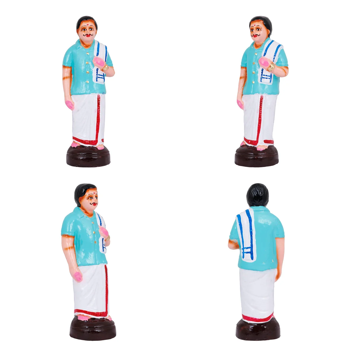 Valaikappu Clay Golu Bommai Set - 8 X 3.75 Inches | Giri Golu Doll/ Seemantham Navaratri Gombe/ Navratri Decor - Image 13