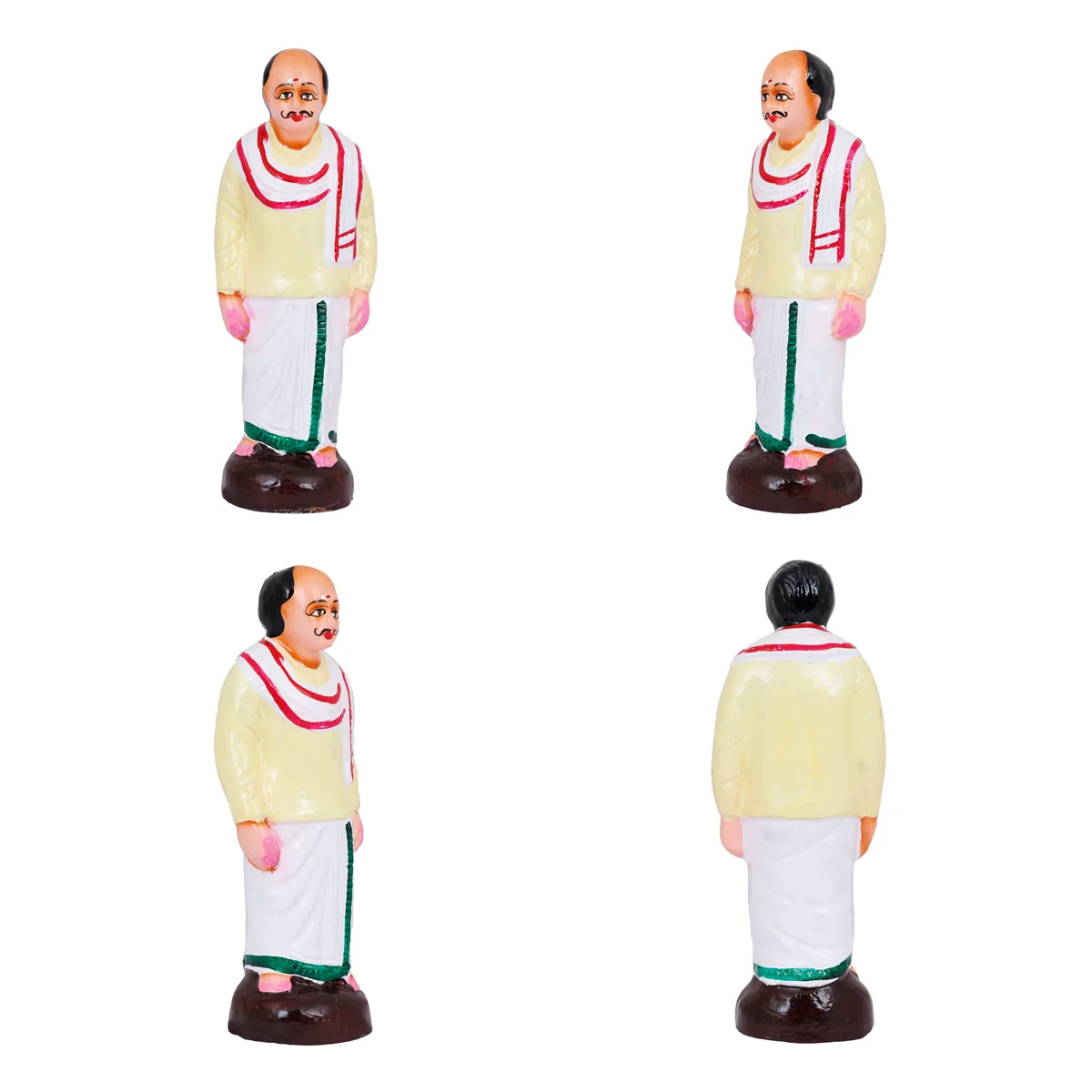 Valaikappu Clay Golu Bommai Set - 8 X 3.75 Inches | Giri Golu Doll/ Seemantham Navaratri Gombe/ Navratri Decor - Image 14