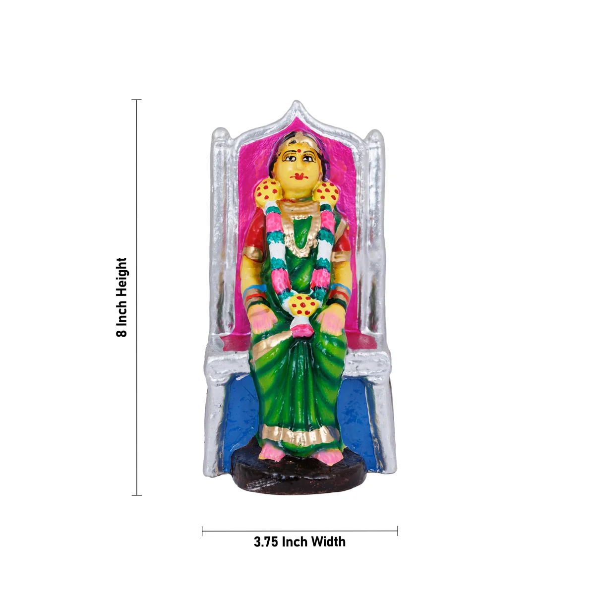Valaikappu Clay Golu Bommai Set - 8 X 3.75 Inches | Giri Golu Doll/ Seemantham Navaratri Gombe/ Navratri Decor - Image 4