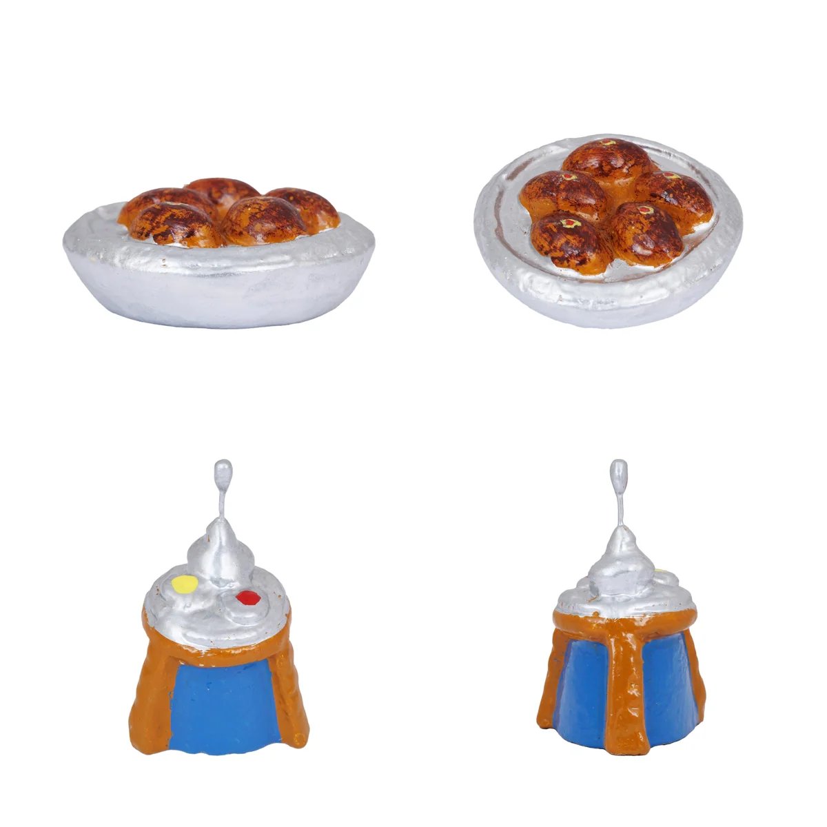 Valaikappu Clay Golu Bommai Set - 8 X 3.75 Inches | Giri Golu Doll/ Seemantham Navaratri Gombe/ Navratri Decor - Image 7