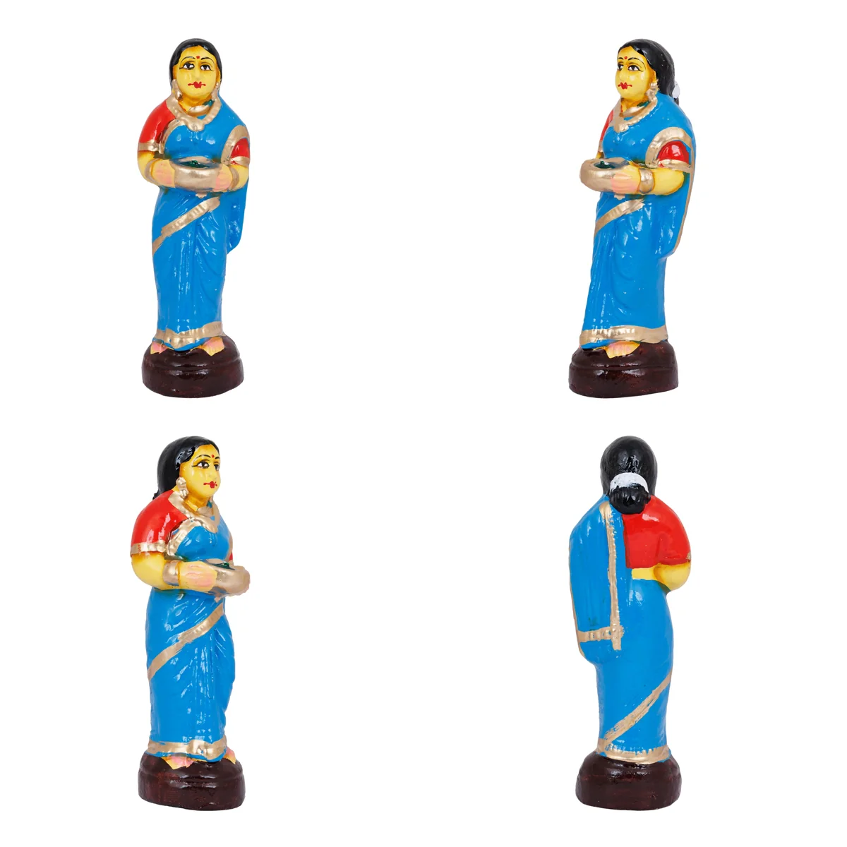 Valaikappu Clay Golu Bommai Set - 8 X 3.75 Inches | Giri Golu Doll/ Seemantham Navaratri Gombe/ Navratri Decor - Image 9