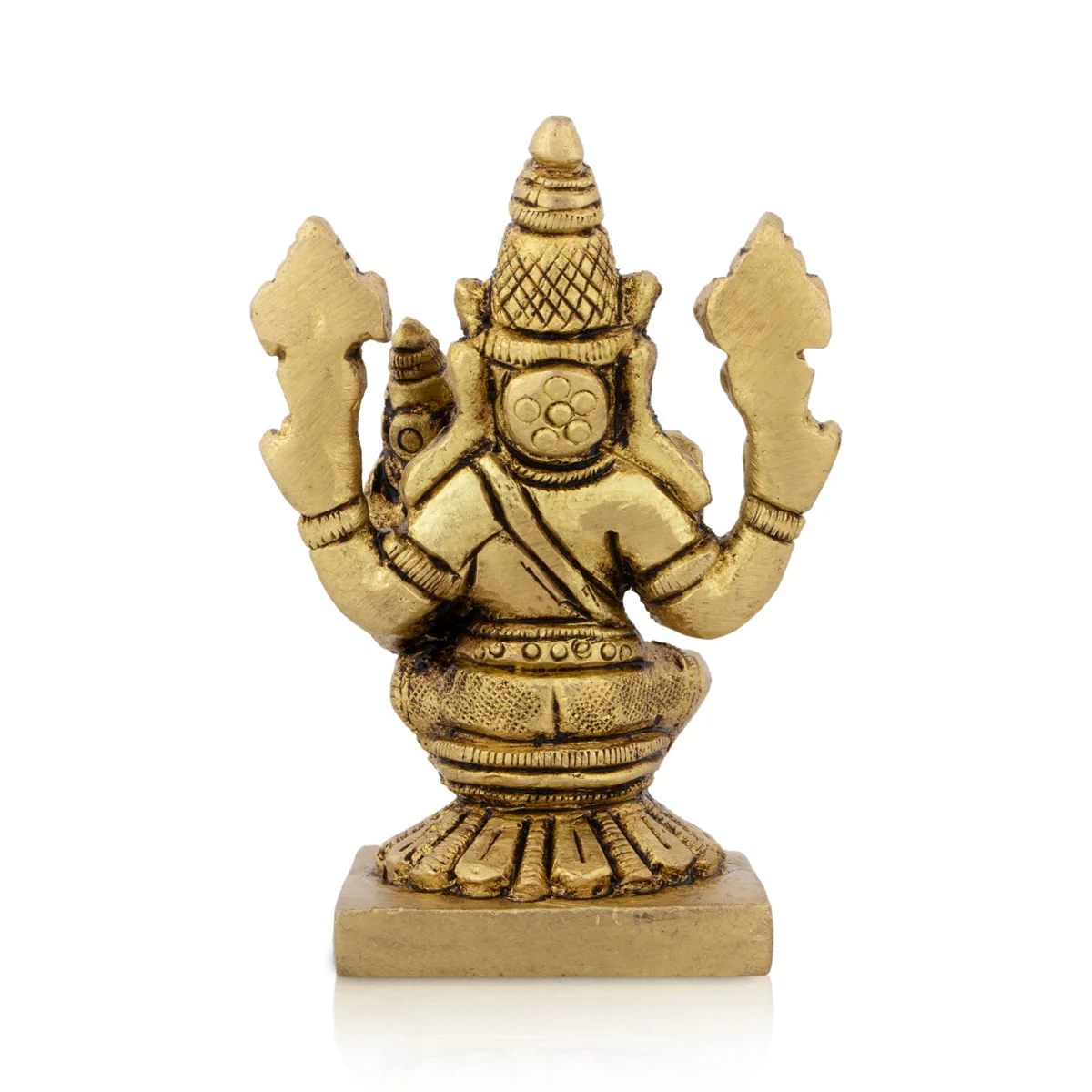 Varaha Lakshmi Murti With Base - 3 x 2 Inches | Antique Brass Idol/ Lakshmi Varaha Swamy for Pooja - Image 4