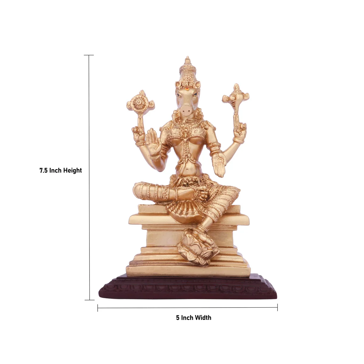 Varahi Amman Idol - 7.5 x 5 Inches | Resin Varahi Amman Statue for Pooja - Image 6