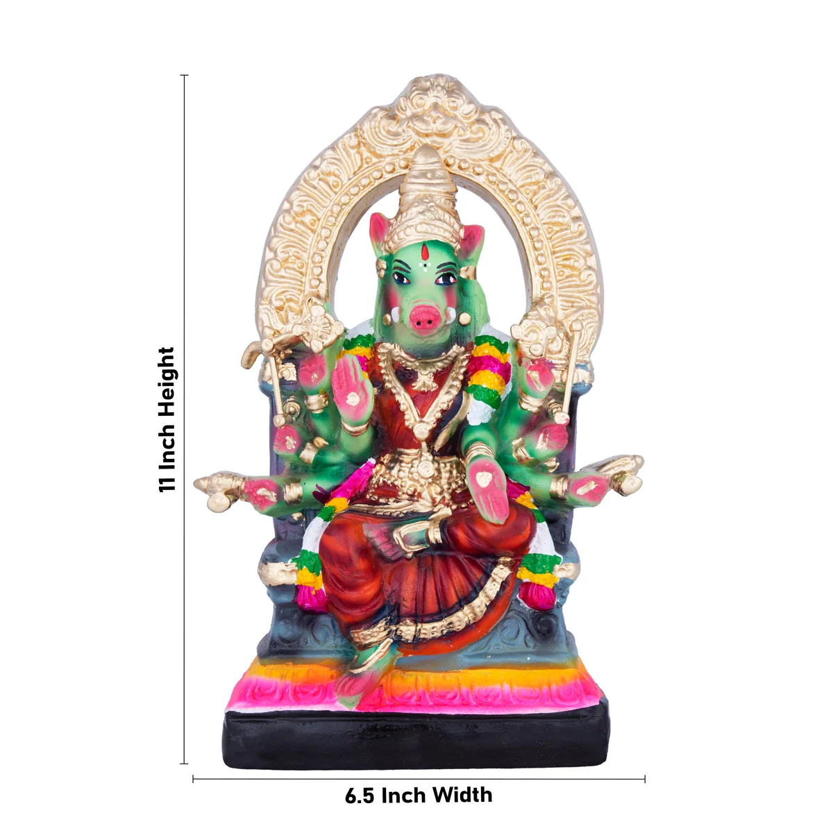 Varahi Amman Paper Mache Golu Bommai - 11 x 6.5 Inches | Giri Golu Doll/ Navaratri Golu Bomma/Gombe/Bommai - Image 4