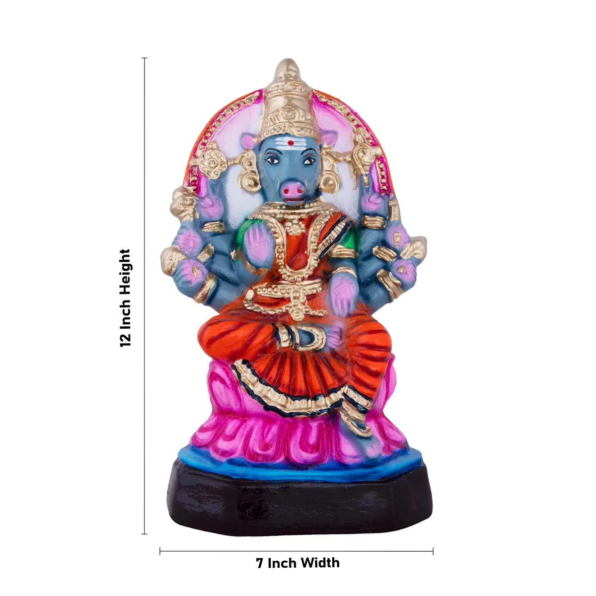 Varahi Amman Paper Mache Golu Bommai - 12 x 7 Inches | Giri Golu Doll/ Navaratri Golu Bomma/Gombe/Bommai - Image 5