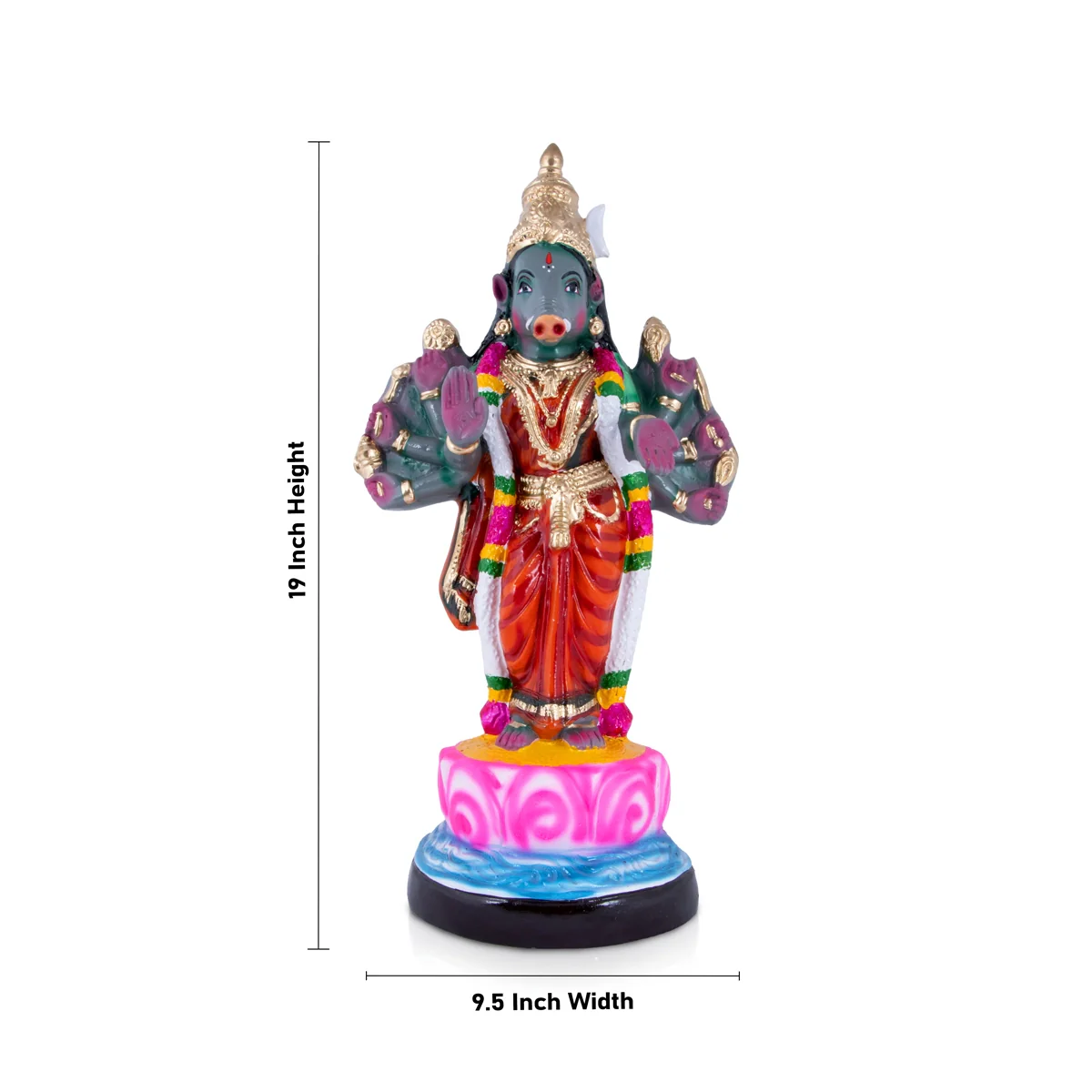 Varahi Amman Paper Mache Golu Bommai - 19 x 9.5 Inches | Giri Golu Doll/ Navaratri Golu Bomma/Gombe/Bommai - Image 3