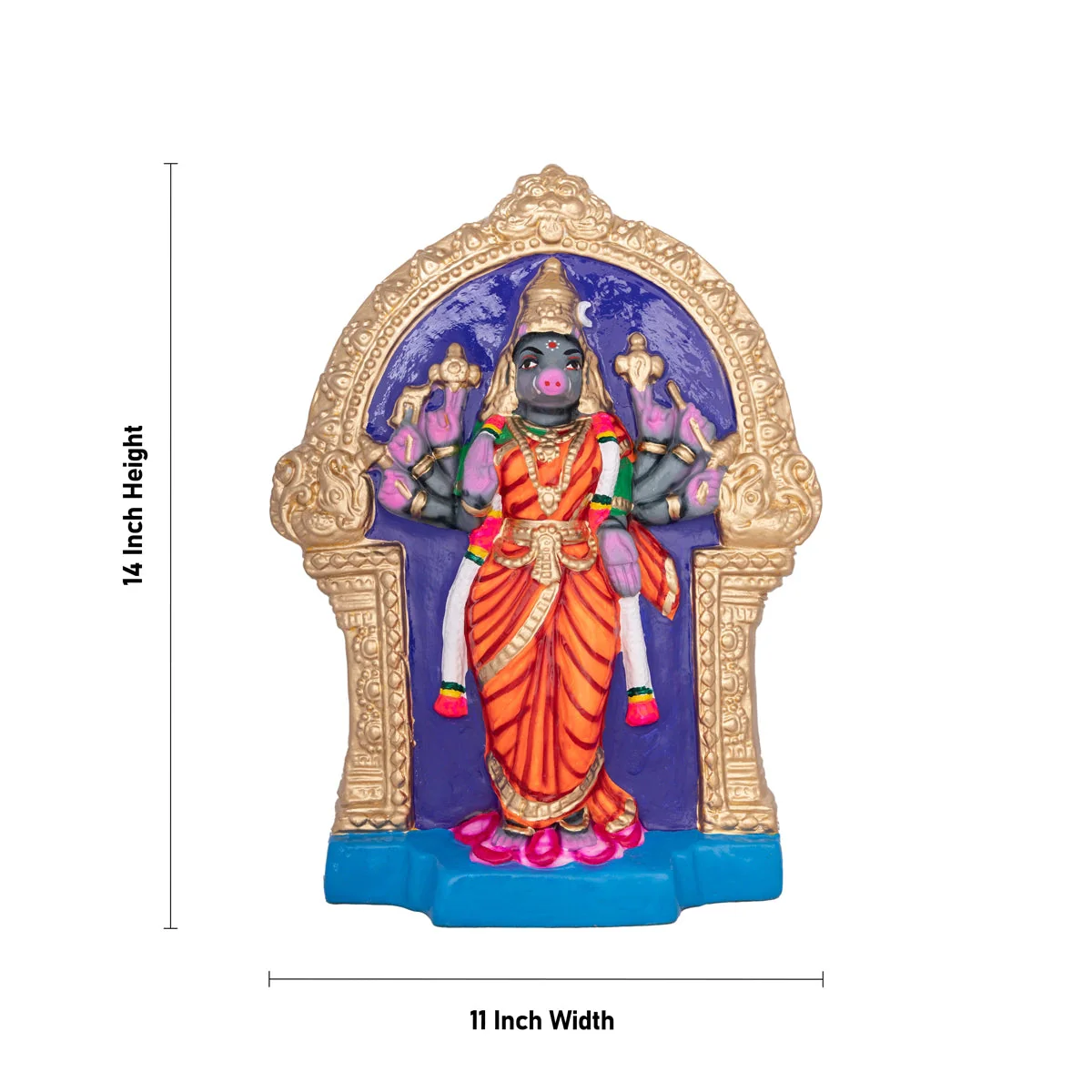 Varahi Amman Statue Paper Mache Golu Bommai - 14 X 11 Inches | Navaratri Gombe/ Giri Golu Doll/ Navratri Decor - Image 5