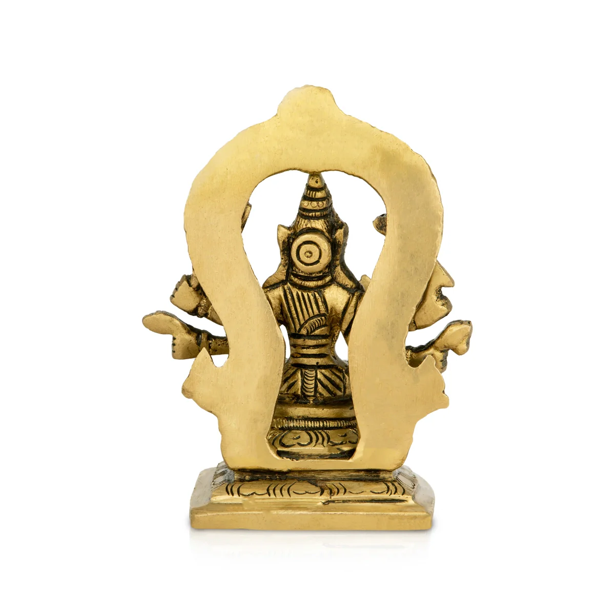 Varahi Amman Statue With Arch - 4.5 x 3.5 Inches | Varahi Amman Idol With 8 Hands/ Antique Brass Idol for Pooja - Image 5