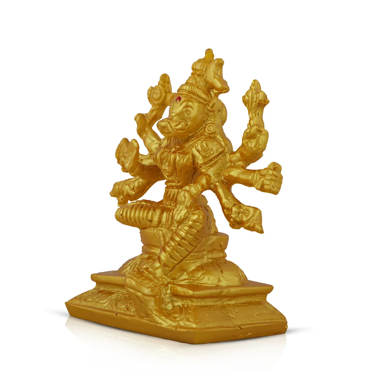 Varahi Idol - 5 x 3.5 Inches | Marble Dust Material/ Barahi Statue for Home/ Gifts/ Gold Finish - Image 3