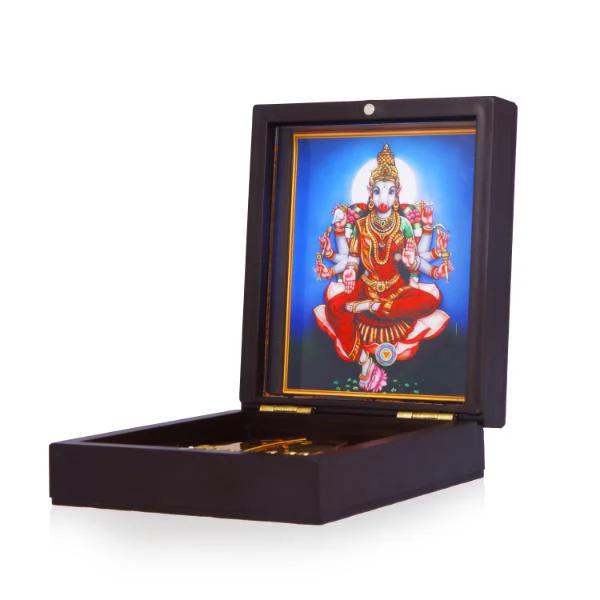 Varahi Murti Design Pooja Box - 1.5 X 3.5 X 4 Inches | Puja Box/ Charan Paduka Box For Pooja And Gifting - Image 2