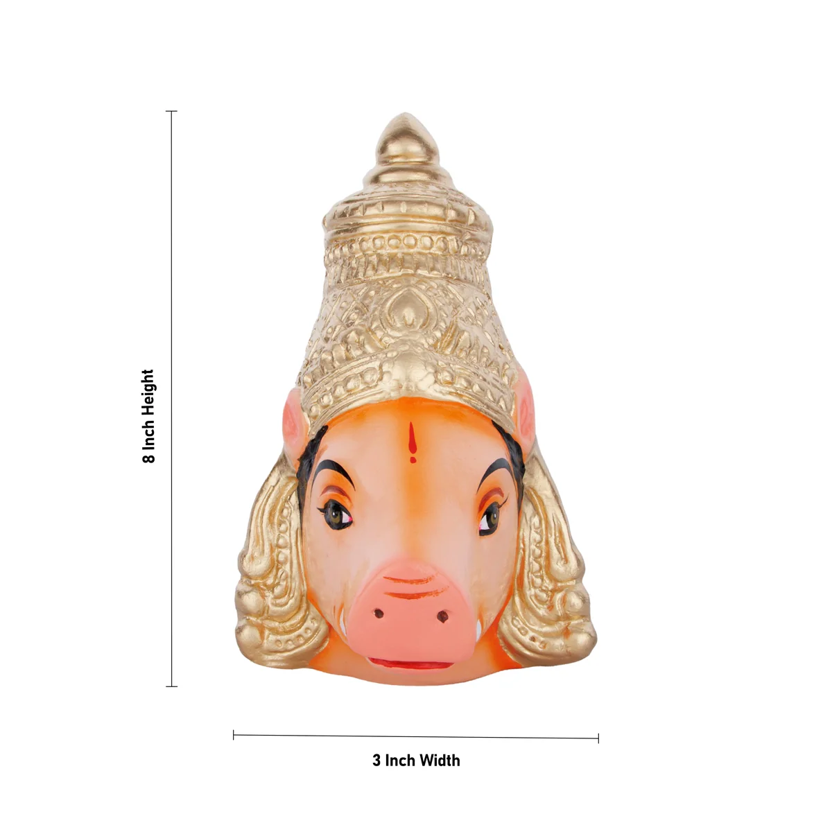 Varahi Murti Face Paper Mache Golu Bommai- 8 X 3 Inches | Navaratri Golu Gombe/ Giri Golu Doll/ Navratri Decor - Image 4