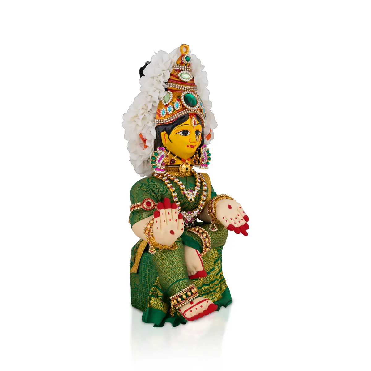 Varalakshmi Amman Set - Full Alankaram - Green - 7 Inch - Image 2