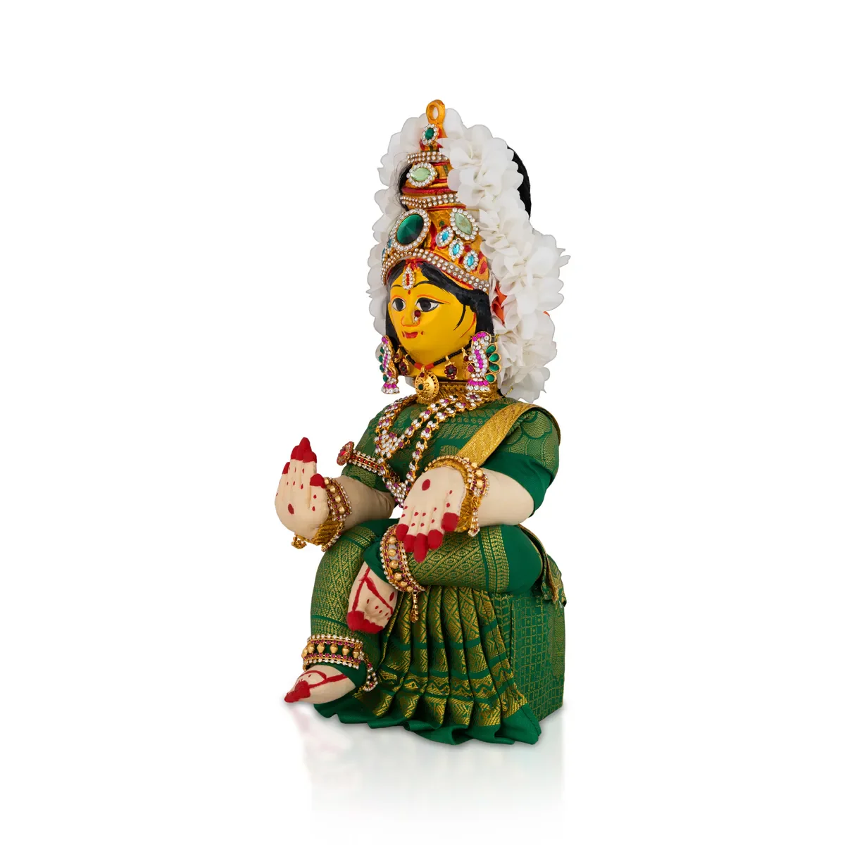 Varalakshmi Amman Set - Full Alankaram - Green - 7 Inch - Image 3
