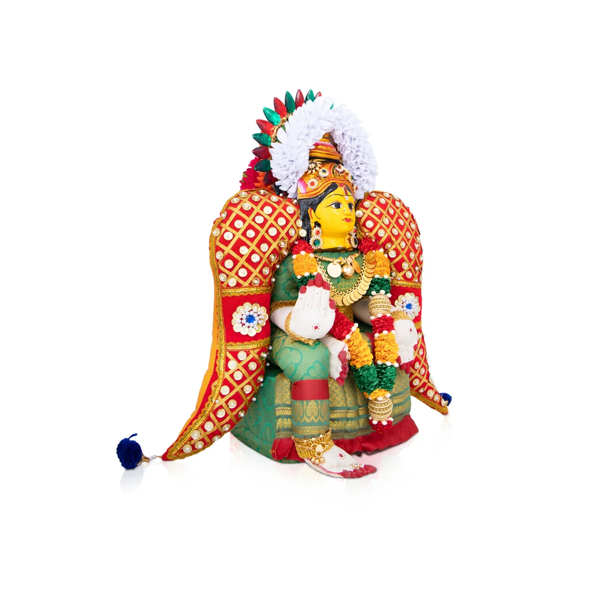Varalakshmi Amman Statue - 16 x 11.5 Inches | Decorative Ammavari Idol for Pooja - Image 4
