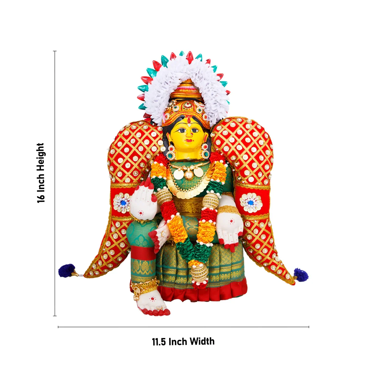 Varalakshmi Amman Statue - 16 x 11.5 Inches | Decorative Ammavari Idol for Pooja - Image 6
