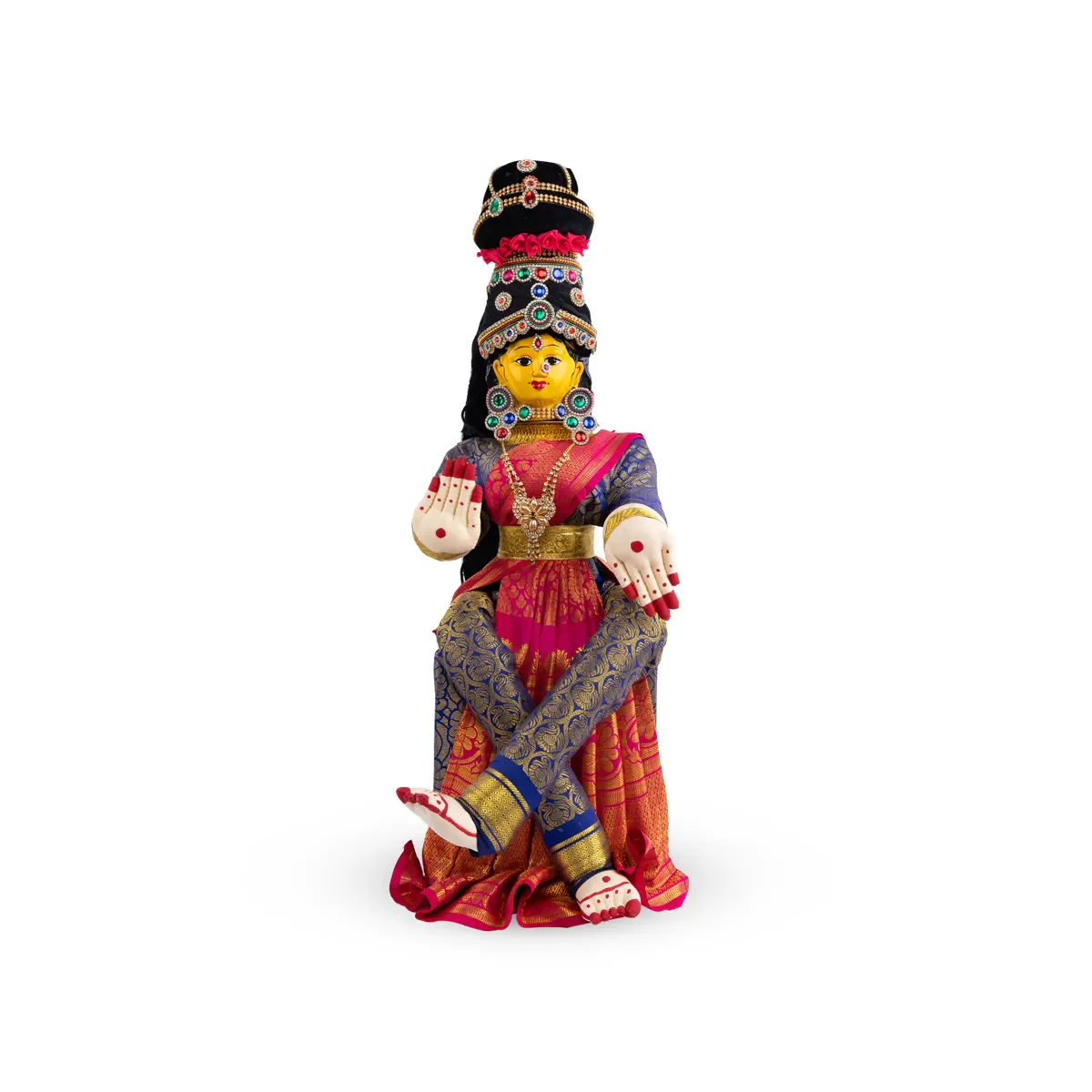 Varalakshmi Ammavari Idol- 15 x 7 Inches | Ammavari Vigraham With Face/Decorated Ammavari Stand for Varalakshmi Vratam