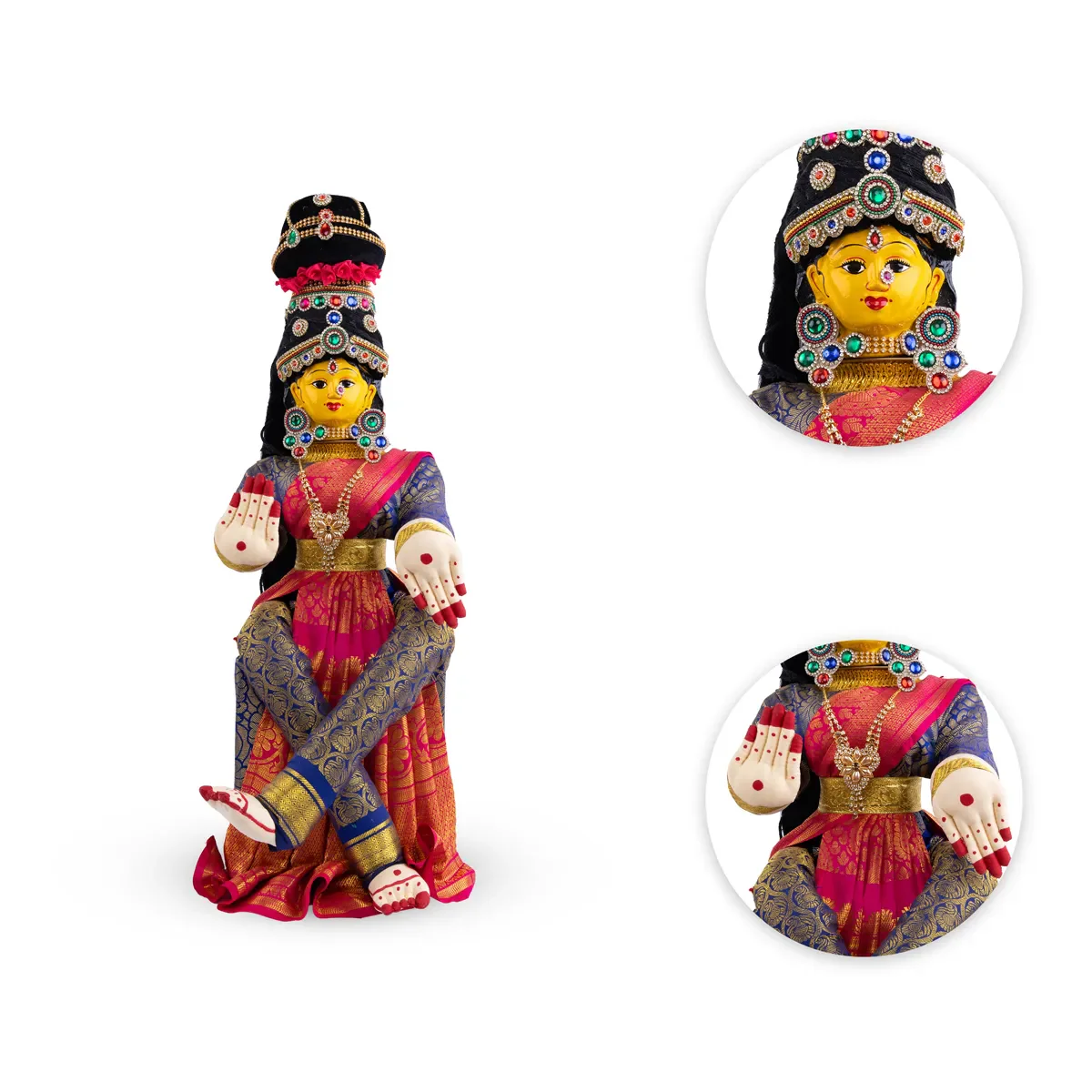 Varalakshmi Ammavari Idol- 15 x 7 Inches | Ammavari Vigraham With Face/Decorated Ammavari Stand for Varalakshmi Vratam - Image 2