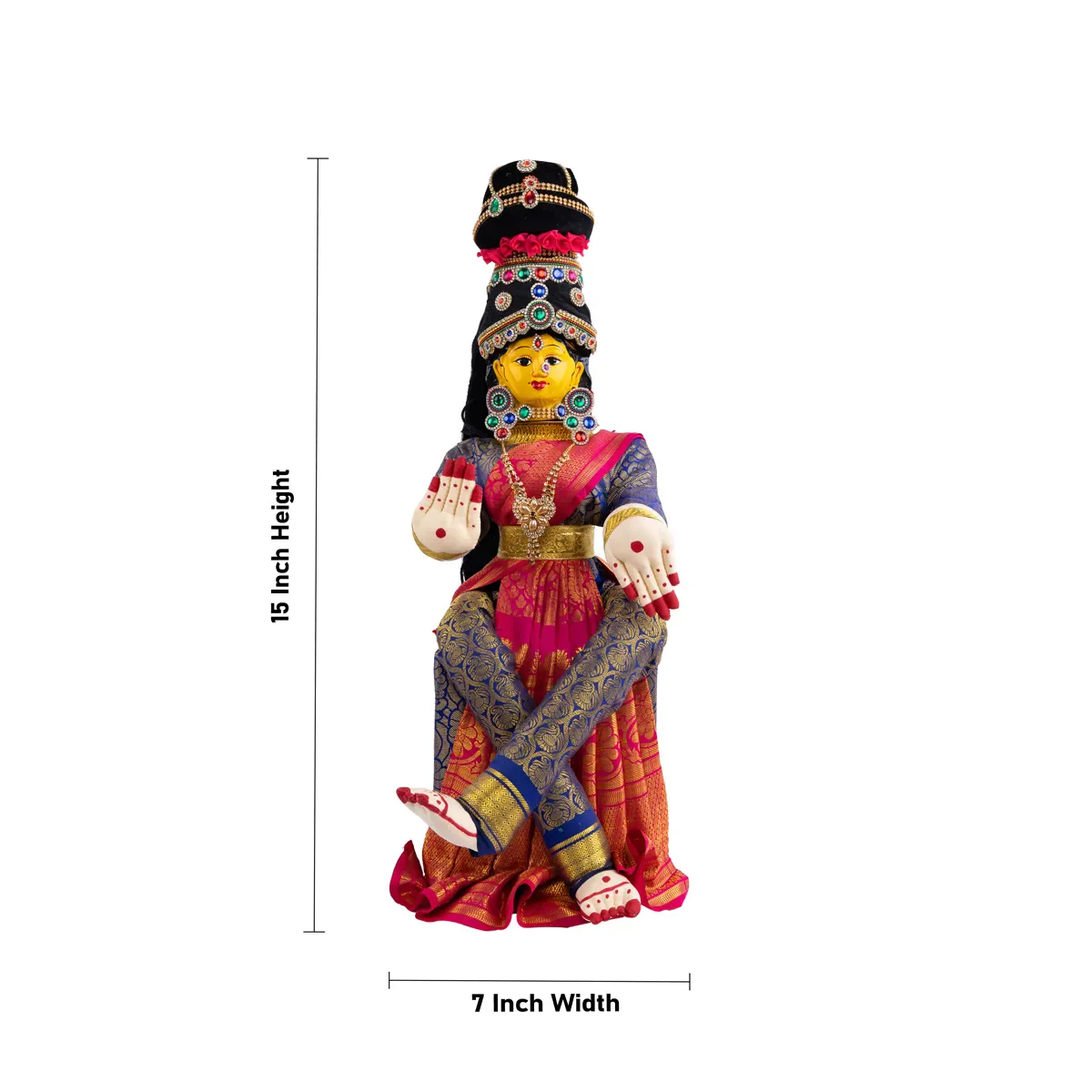 Varalakshmi Ammavari Idol- 15 x 7 Inches | Ammavari Vigraham With Face/Decorated Ammavari Stand for Varalakshmi Vratam - Image 4