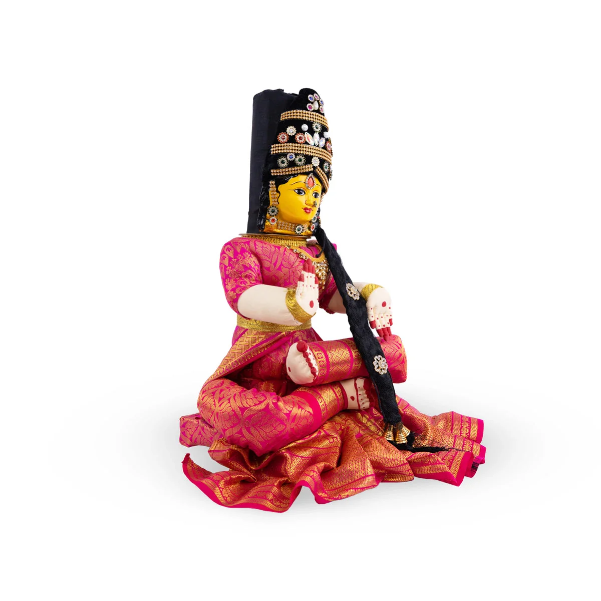 Varalakshmi Ammavari Idol - 17 x 11 Inches | Decorated Ammavari Vigraham/ Ammavari Stand with Face for Varalaxmi Vratam - Image 2