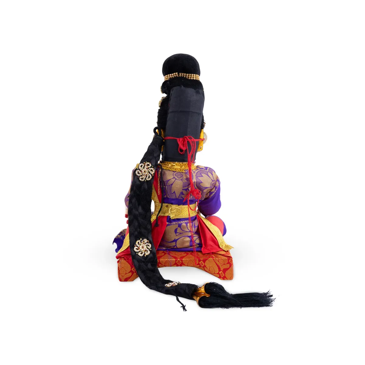 Varalakshmi Ammavari Idol With Jhula- 15 x 8 Inches | Ammavari Vigraham With Face/Ammavari Stand for Varalakshmi Vratam - Image 3