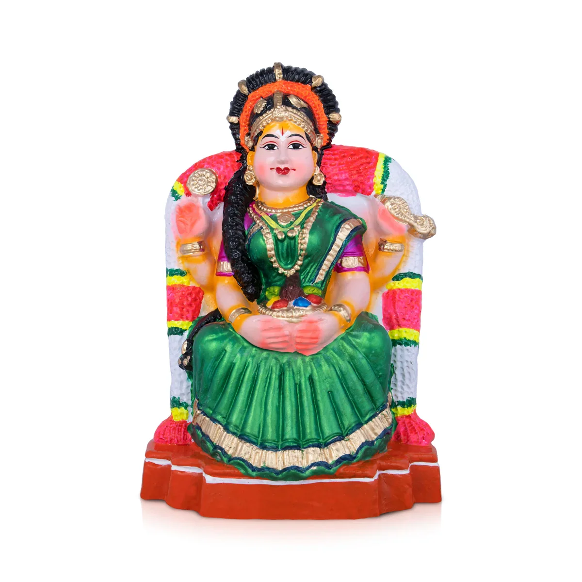 Varalakshmi Clay Golu Bommai - 12 x 8 Inches | Giri Golu Doll/ Navaratri Golu Bomma/Gombe/Bommai - Image 2