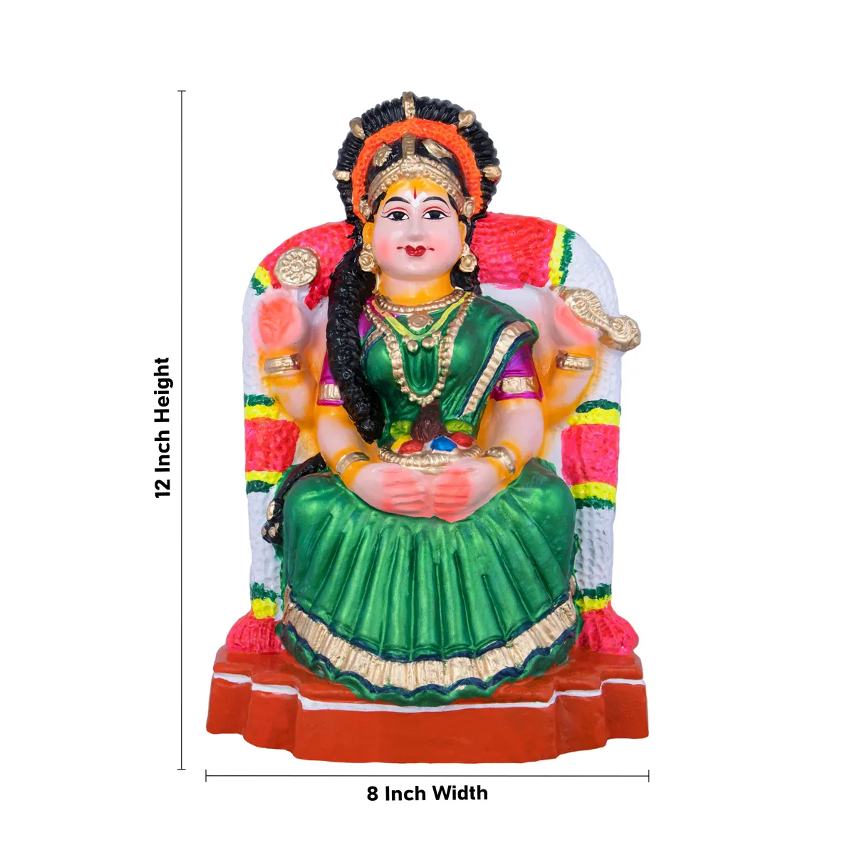 Varalakshmi Clay Golu Bommai - 12 x 8 Inches | Giri Golu Doll/ Navaratri Golu Bomma/Gombe/Bommai - Image 6