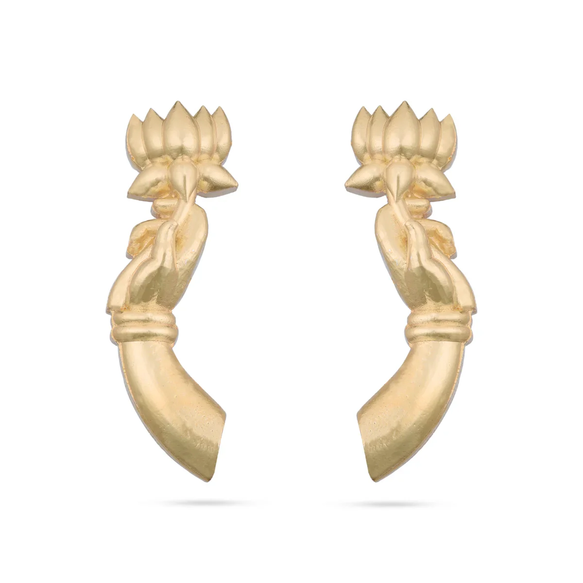 Varalakshmi Hand - 2 x 0.75 Inches | Gold Polish Lotus In Hand for Deity Decor
