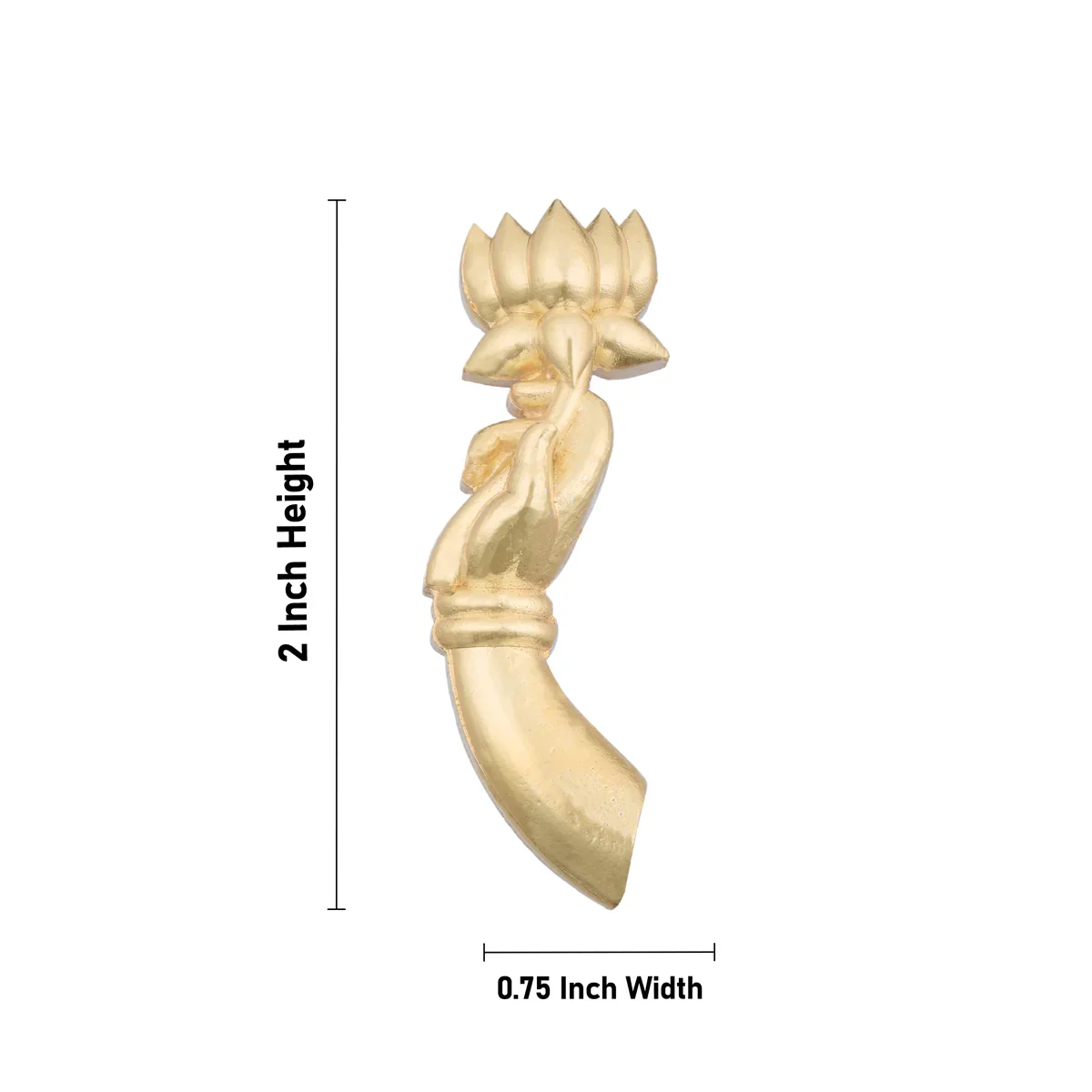 Varalakshmi Hand - 2 x 0.75 Inches | Gold Polish Lotus In Hand for Deity Decor - Image 3