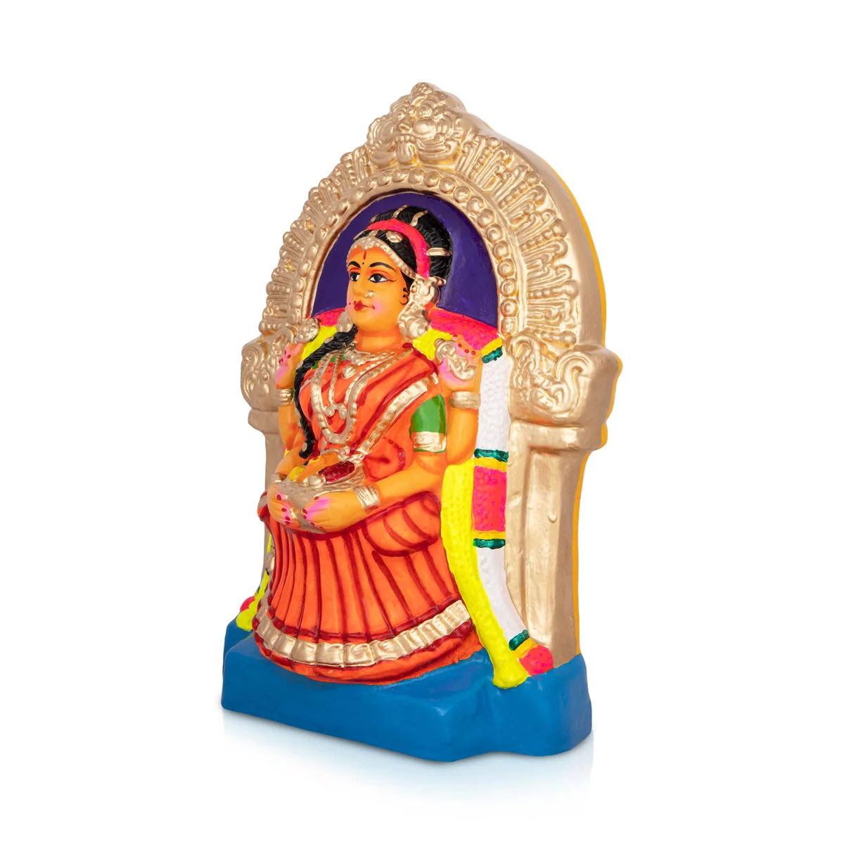 Varalakshmi Idol Paper Mache Golu Bommai - 12 x 9 Inches | Navaratri Gombe/ Giri Golu Doll/ Navratri Decor - Image 2