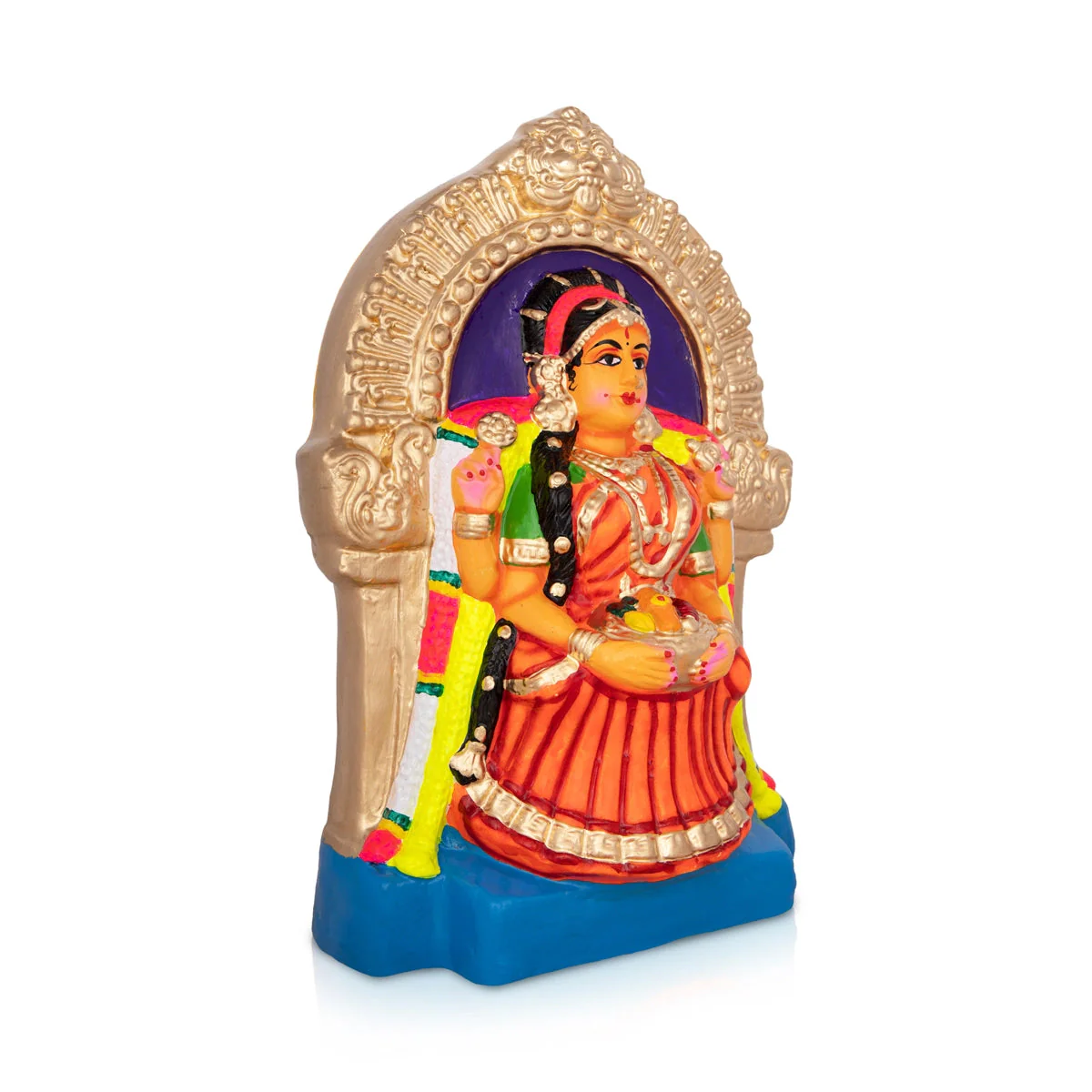 Varalakshmi Idol Paper Mache Golu Bommai - 12 x 9 Inches | Navaratri Gombe/ Giri Golu Doll/ Navratri Decor - Image 3
