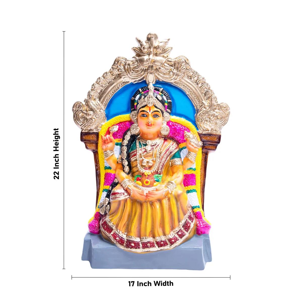 Varalakshmi Paper Mache Golu Bommai - 22 x 17 Inches | Giri Golu Doll/ Navaratri Golu Bomma/Gombe/Bommai - Image 5