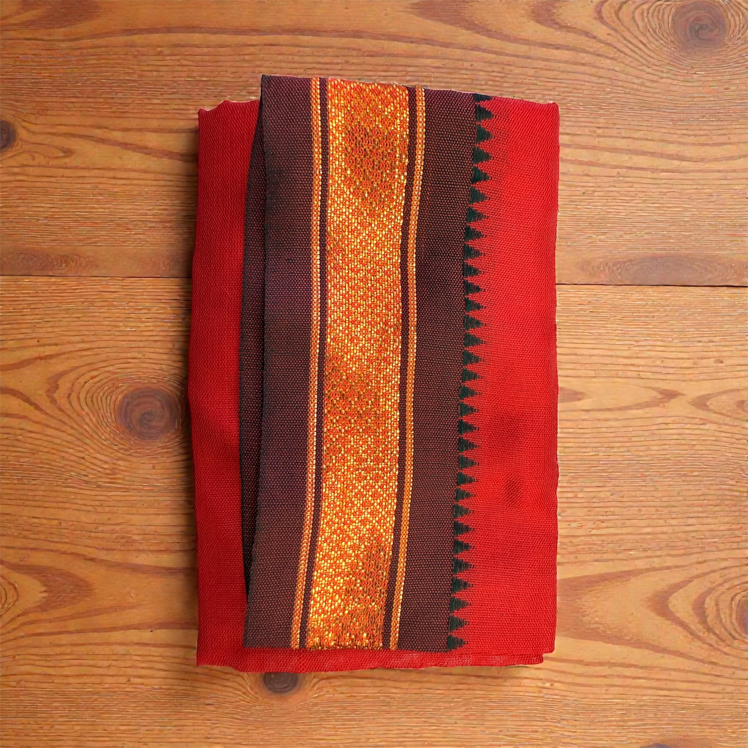 Cotton Towel - 1.5 Mtr | Mla Border White Thundu / Lightweight Gamcha / Quick-Dry Towel for Men - Image 2