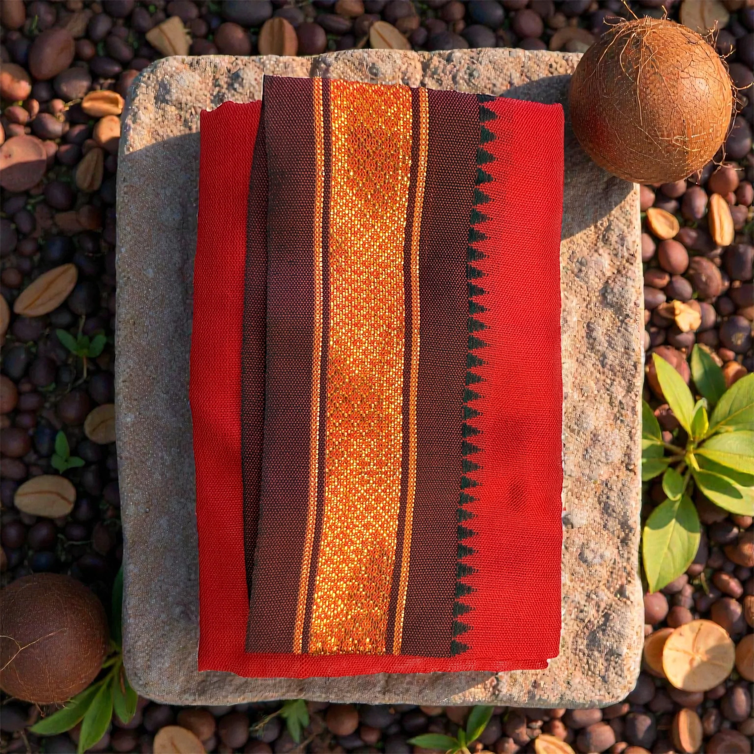 Cotton Towel - 1.5 Mtr | Mla Border White Thundu / Lightweight Gamcha / Quick-Dry Towel for Men - Image 3