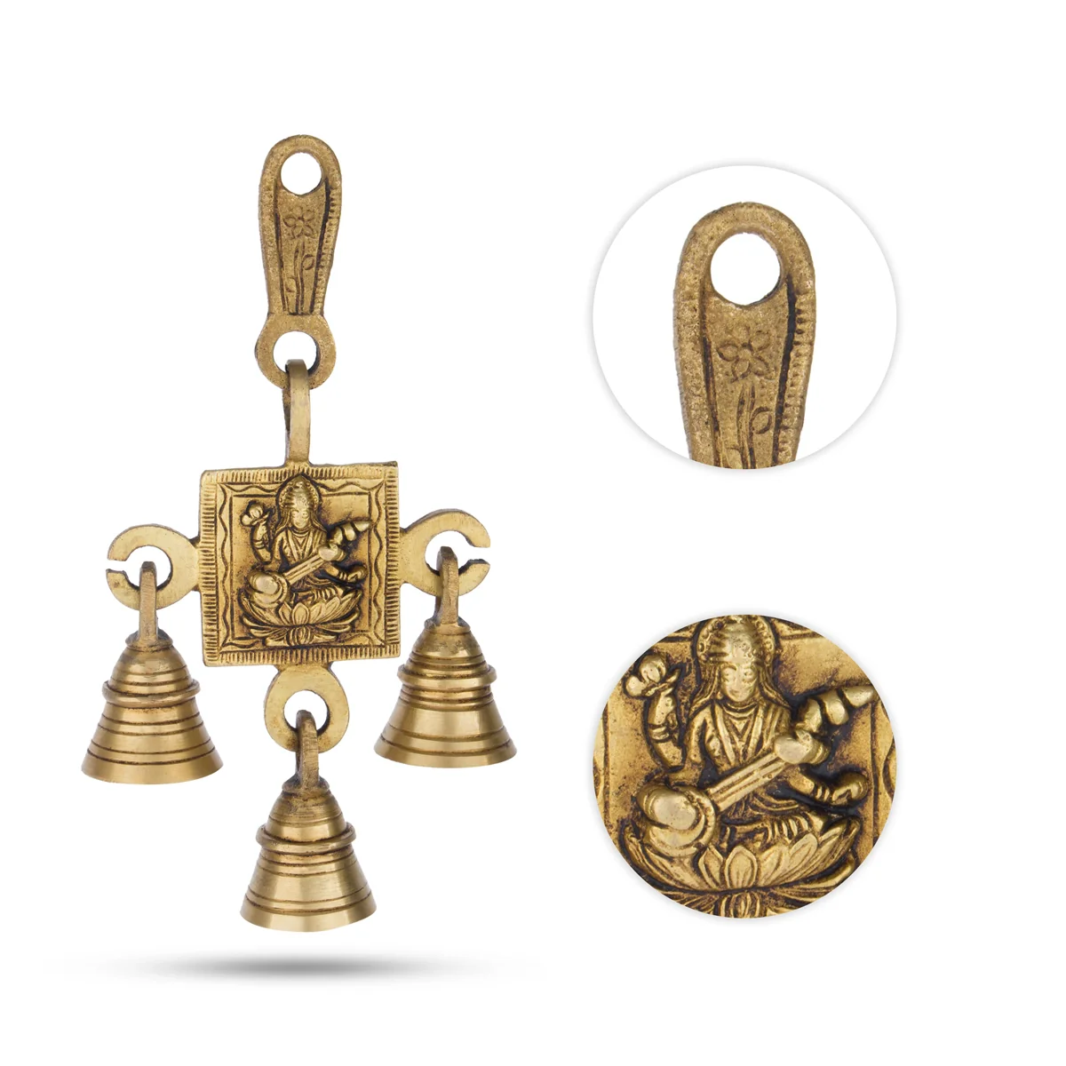 Vastu Bell - 6.5 x 3.5 Inches | Brass Bell/ 1 Step Hanging Bell for Pooja Room/ 235 Gms Approx - Image 4