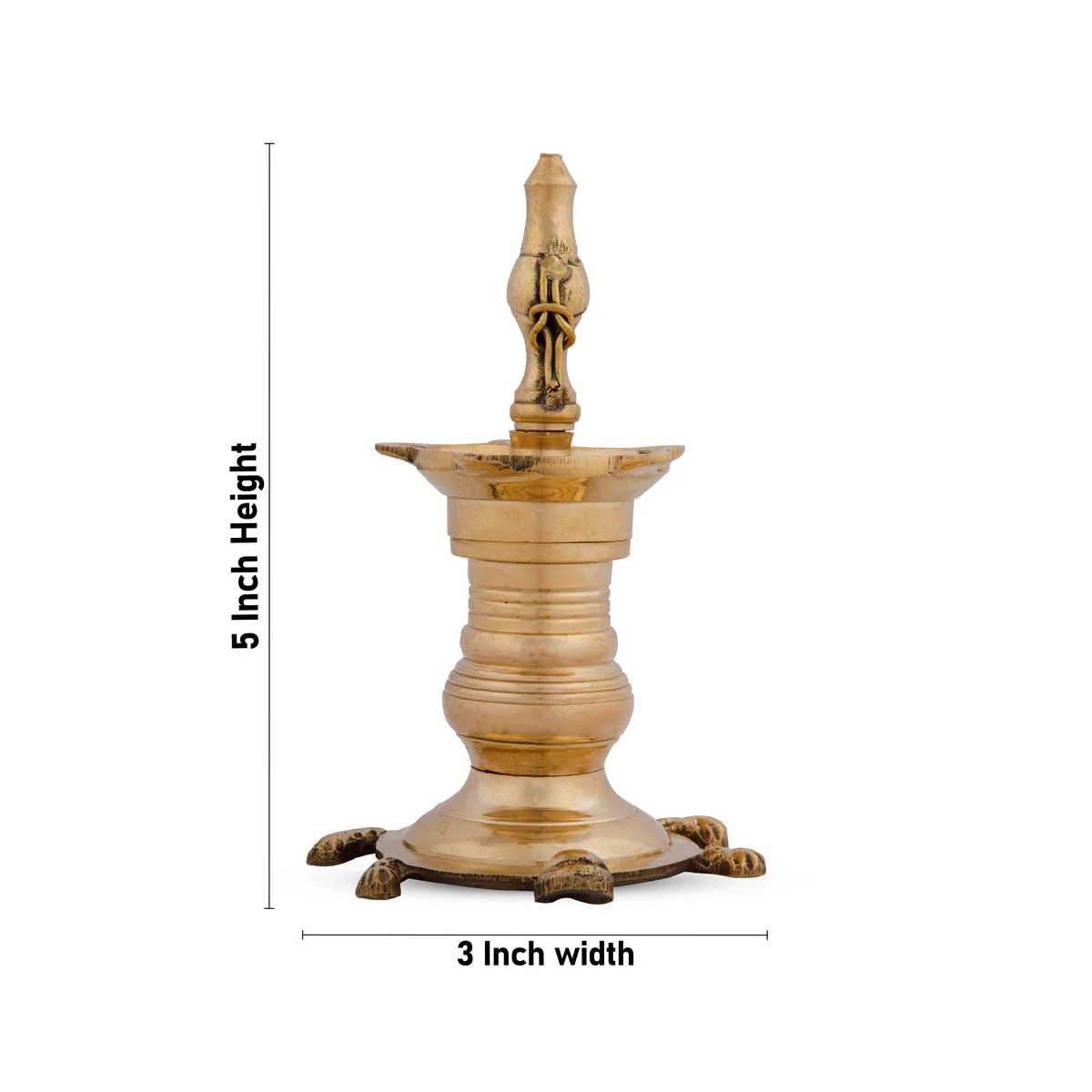 Vastu Deep - 5 x 3 Inches | Brass Lamp/ Vilakku/ Brass Diya for Pooja - Image 3