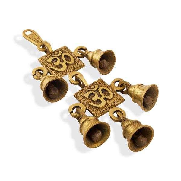 Vastu Hanging Bell - 10 X 3.5 Inches | Antique Brass 2 Step Pooja Bell/ Brass Bell For Hanging - Image 2
