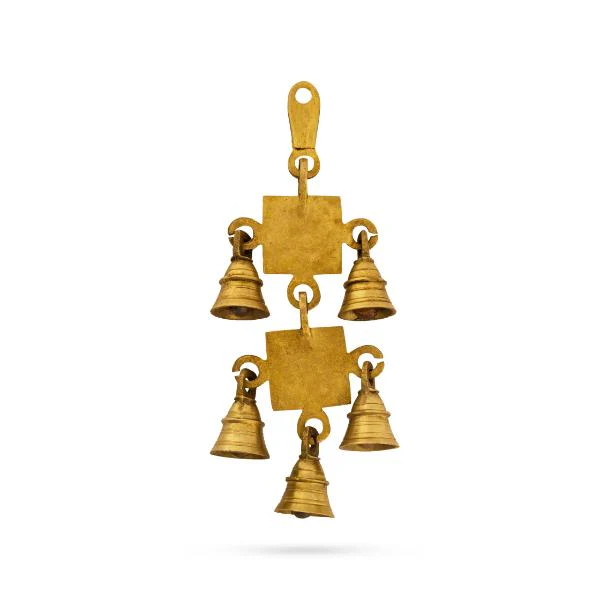 Vastu Hanging Bell - 10 X 3.5 Inches | Antique Brass 2 Step Pooja Bell/ Brass Bell For Hanging - Image 4
