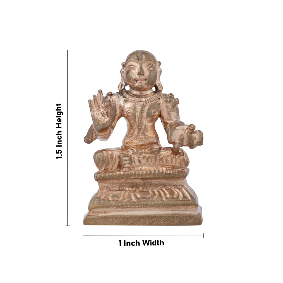 Vedanta Desikan Statue - 1.5 x 1 Inch | Panchaloha Idol/ Vedanta Desikar Idol for Pooja/ 60 Gms Approx - Image 5