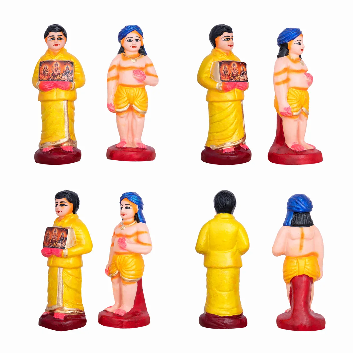 Veedu Grahapravesam Clay Golu Bommai Set - 9 x 8 Inches | Giri Golu Doll/ Navaratri Golu Bomma/Gombe/Bommai - Image 3