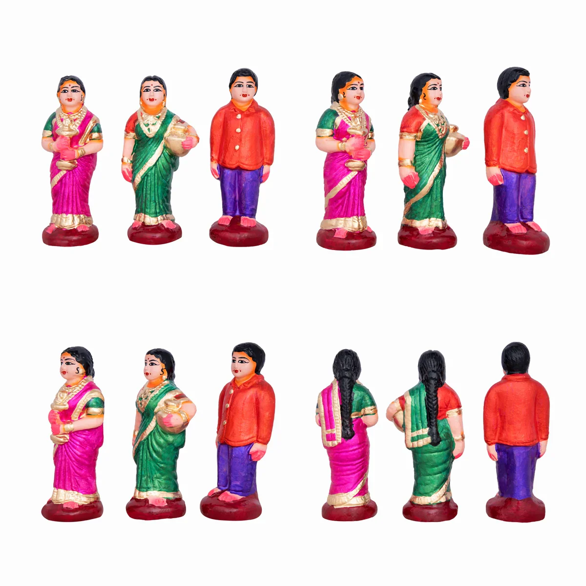 Veedu Grahapravesam Clay Golu Bommai Set - 9 x 8 Inches | Giri Golu Doll/ Navaratri Golu Bomma/Gombe/Bommai - Image 4
