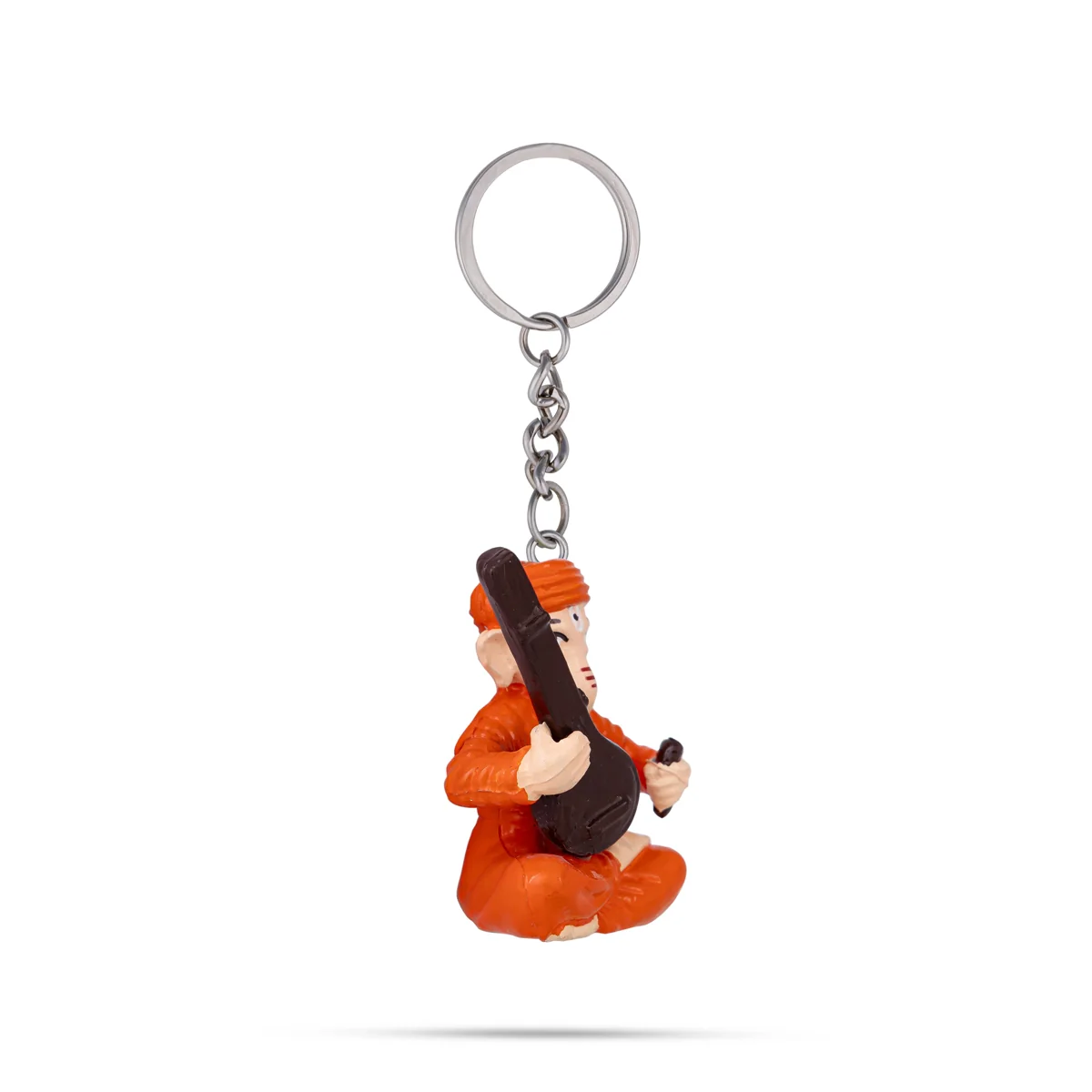 Ganesh Murti With Veena Design Key Chain - 2 x 1.5 Inches | Key Ring/ Key Holder For Bike, Car And Gifting - Image 4