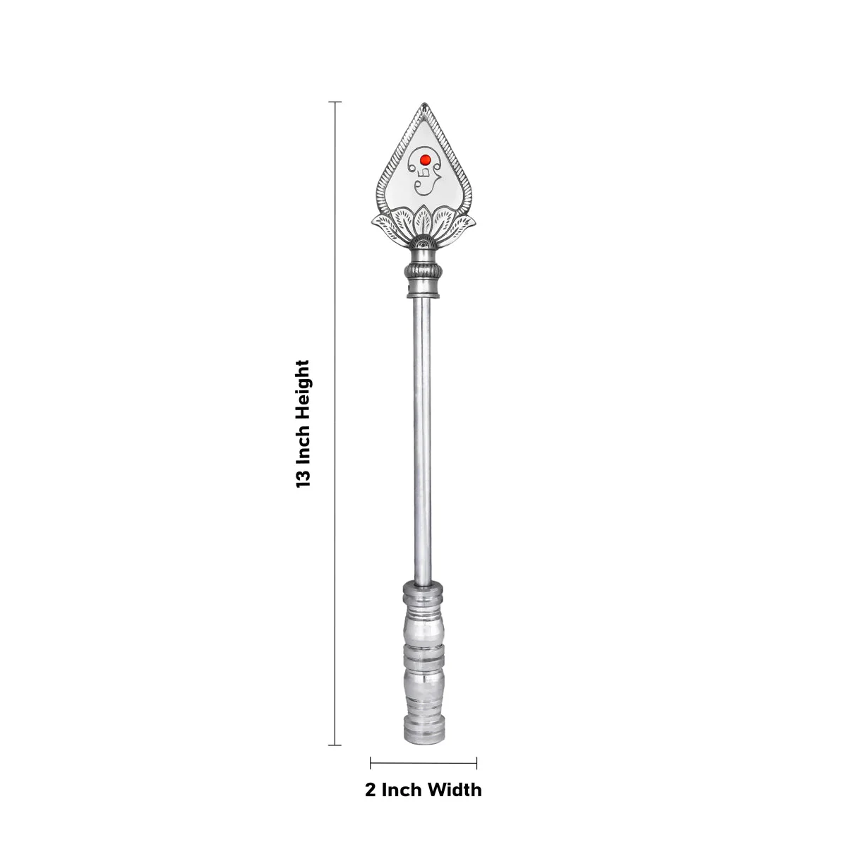 Vel Flag Post - 13 X 2 Inches | Aluminium Murugan Vel Flag Post/ Car Flag Post Vel For Car Decor - Image 3