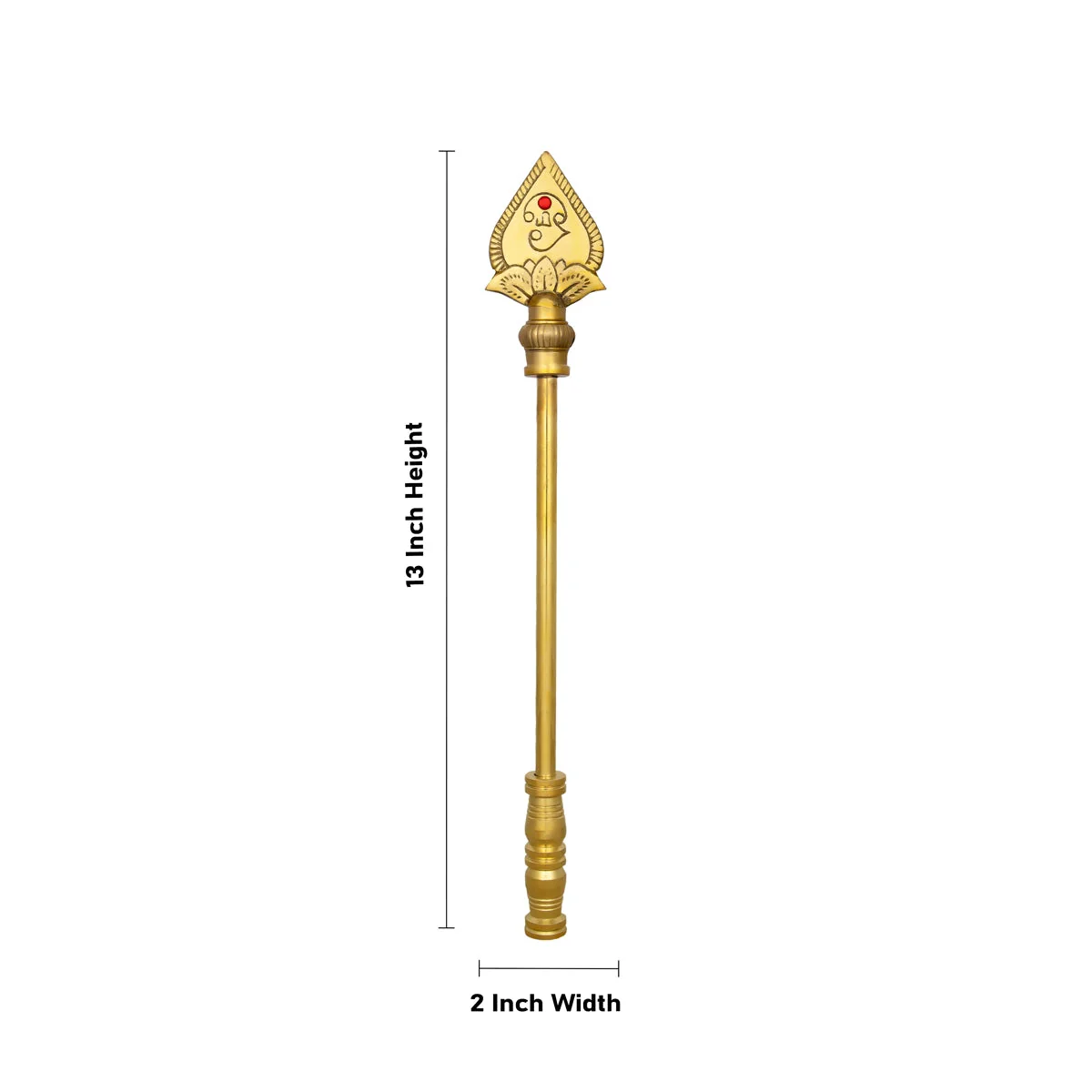 Vel Flag Post - 13 X 2 Inches | Lord Murugan Vel Brass Flag Post/ Car Flag Post Vel For Car Decor - Image 3
