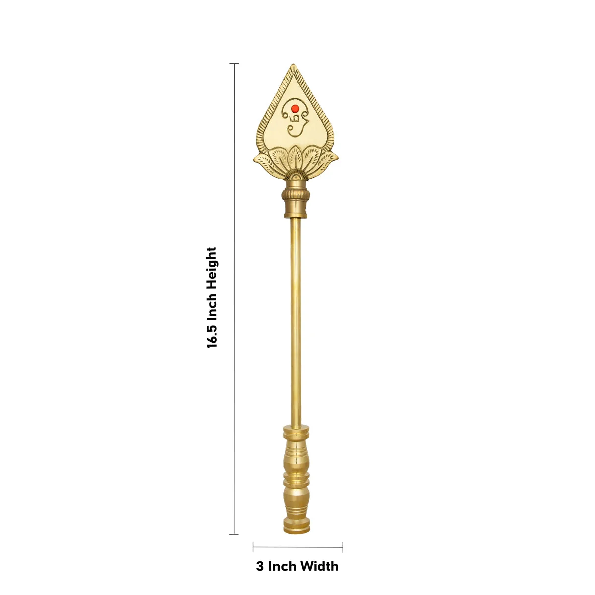 Vel Flag Post - 16.5 X 3 Inches | Lord Murugan Vel Brass Flag Post/ Car Flag Post Vel For Car Decor - Image 3