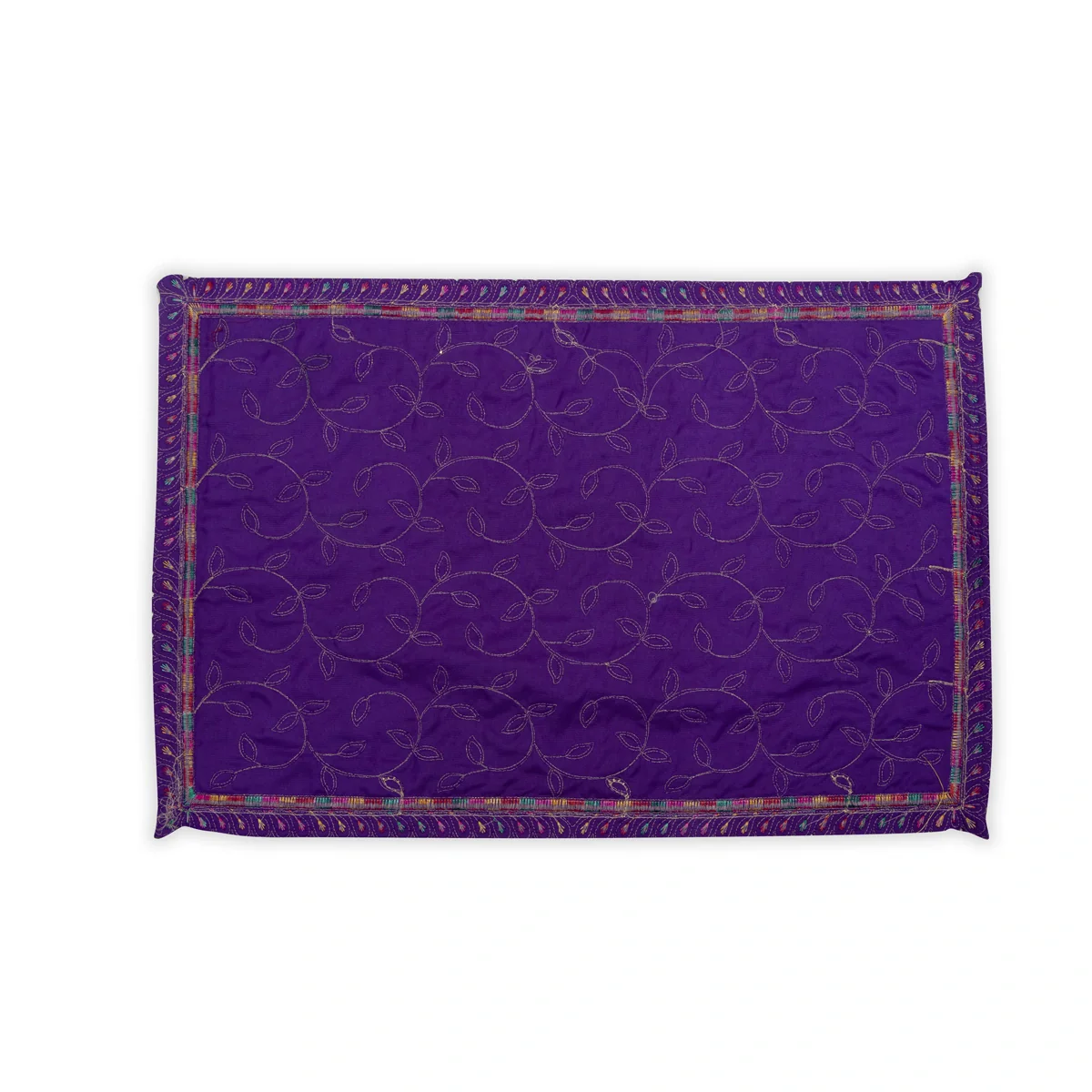 Asan Mat - 13 x 20 Inches | Jari Border Pooja Aasan/ Velvet Aasan Mat for Deity - Image 13